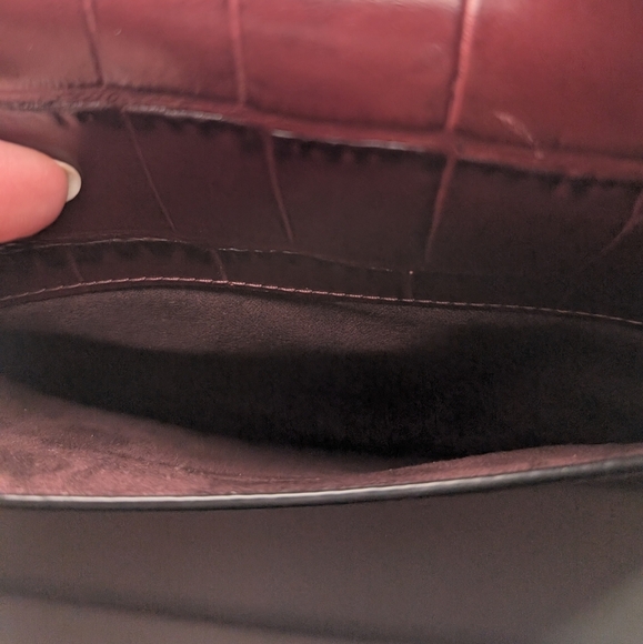 Coach Burgundy Croc-Embossed Leather Bag - Picture 10 of 12